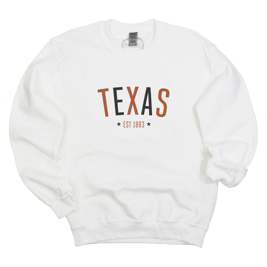 University of Texas at Austin (The) Star Arch Crewneck Fleece in White