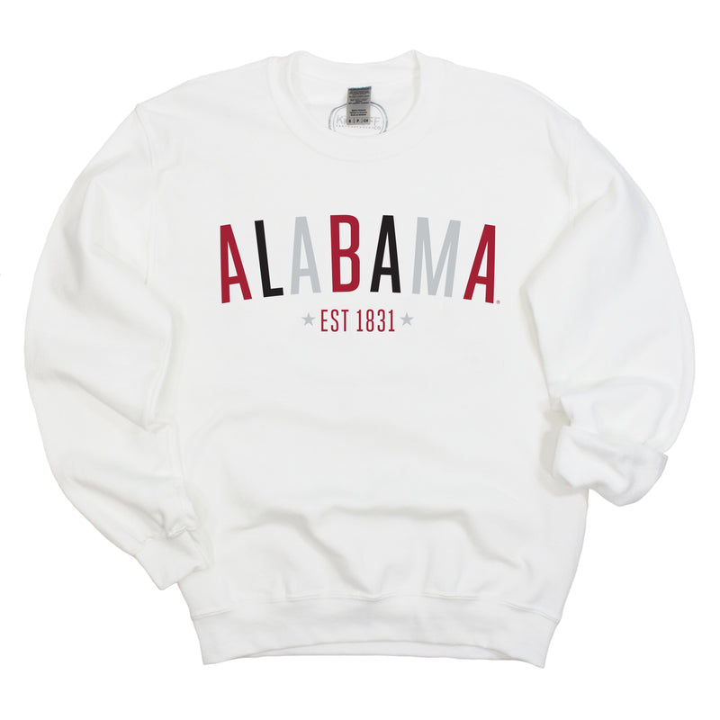 University of Alabama (The) Star Arch Crewneck Fleece in White