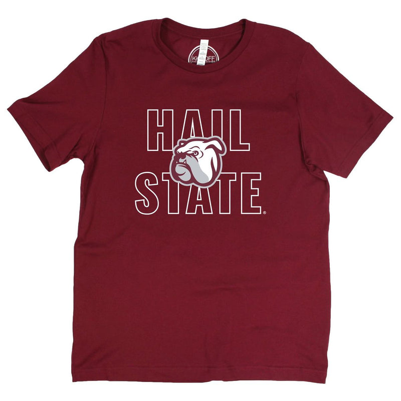 Mississippi State University Outline Short Sleeve T-shirt in Garnet